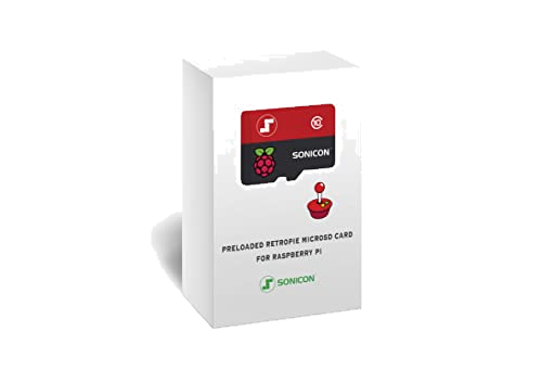 Sonicon Preloaded RetroPie Emulator MicroSD Card w/DC/PS1/NES/SNES/Sega/GB/Atari/Arcade/N64 for Raspberry Pi3/3B+/4/4B+/400 (64GB